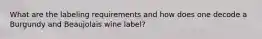 What are the labeling requirements and how does one decode a Burgundy and Beaujolais wine label?