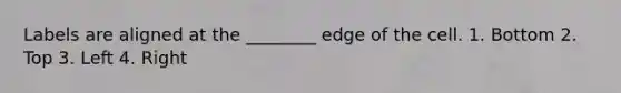 Labels are aligned at the ________ edge of the cell. 1. Bottom 2. Top 3. Left 4. Right