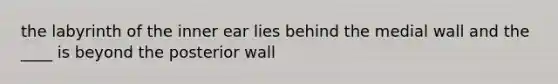 the labyrinth of the inner ear lies behind the medial wall and the ____ is beyond the posterior wall