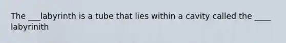 The ___labyrinth is a tube that lies within a cavity called the ____ labyrinith