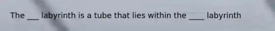 The ___ labyrinth is a tube that lies within the ____ labyrinth