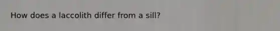 How does a laccolith differ from a sill?