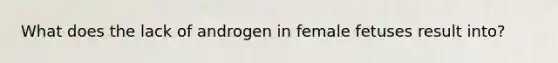 What does the lack of androgen in female fetuses result into?