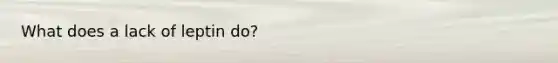 What does a lack of leptin do?