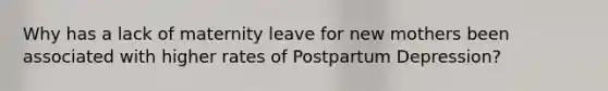 Why has a lack of maternity leave for new mothers been associated with higher rates of Postpartum Depression?