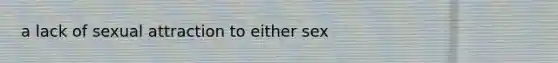 a lack of sexual attraction to either sex