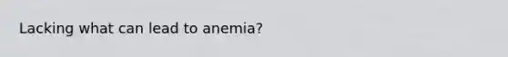 Lacking what can lead to anemia?