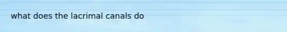 what does the lacrimal canals do