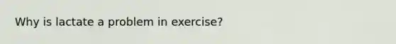 Why is lactate a problem in exercise?