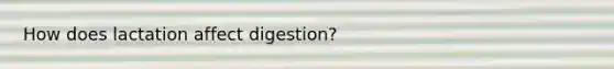 How does lactation affect digestion?