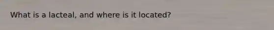 What is a lacteal, and where is it located?