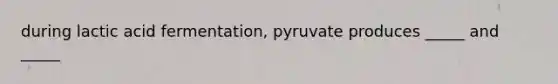 during lactic acid fermentation, pyruvate produces _____ and _____