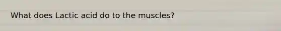 What does Lactic acid do to the muscles?