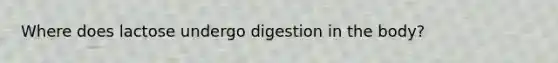 Where does lactose undergo digestion in the body?