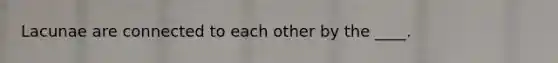 Lacunae are connected to each other by the ____.