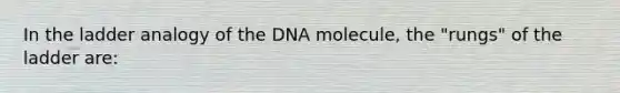 In the ladder analogy of the DNA molecule, the "rungs" of the ladder are: