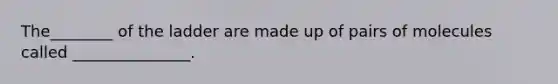 The________ of the ladder are made up of pairs of molecules called _______________.