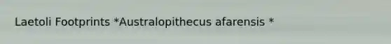 Laetoli Footprints *Australopithecus afarensis *
