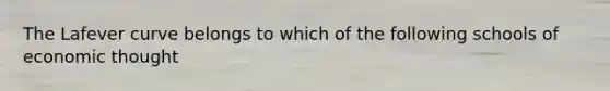 The Lafever curve belongs to which of the following schools of economic thought