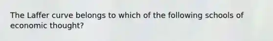 The Laffer curve belongs to which of the following schools of economic thought?