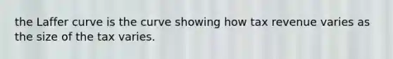 the Laffer curve is the curve showing how tax revenue varies as the size of the tax varies.