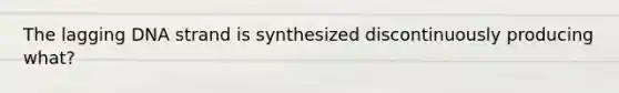 The lagging DNA strand is synthesized discontinuously producing what?