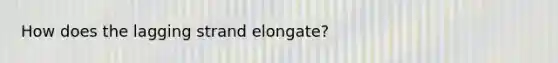 How does the lagging strand elongate?