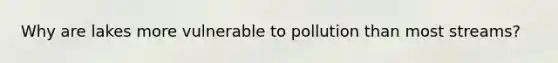 Why are lakes more vulnerable to pollution than most streams?