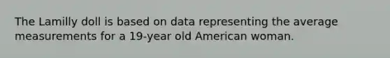 The Lamilly doll is based on data representing the average measurements for a 19-year old American woman.