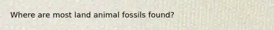 Where are most land animal fossils found?