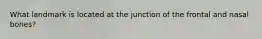 What landmark is located at the junction of the frontal and nasal bones?