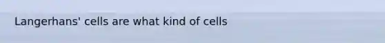 Langerhans' cells are what kind of cells