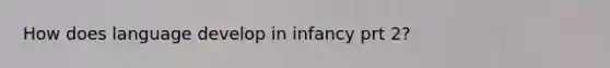 How does language develop in infancy prt 2?