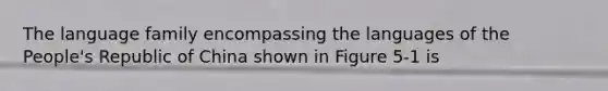 The language family encompassing the languages of the People's Republic of China shown in Figure 5-1 is