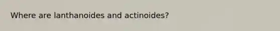 Where are lanthanoides and actinoides?