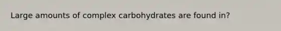 Large amounts of complex carbohydrates are found in?