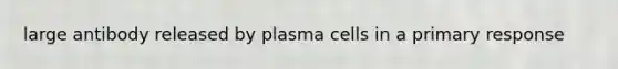 large antibody released by plasma cells in a primary response