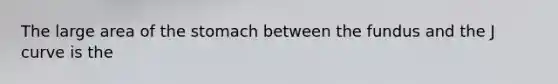 The large area of the stomach between the fundus and the J curve is the