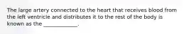 The large artery connected to the heart that receives blood from the left ventricle and distributes it to the rest of the body is known as the _____________.