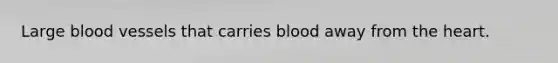 Large blood vessels that carries blood away from the heart.