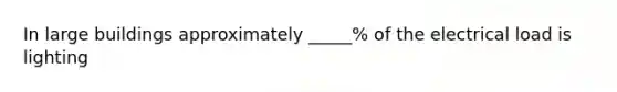 In large buildings approximately _____% of the electrical load is lighting