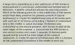 A large city is expanding as a new subdivision of 500 homes is being planned in a previously undisturbed and forested part of Wisconsin. A wildlife consultant advises the planning process. Which of the following plans for a new subdivision of 500 homes would most likely preserve the greatest amount of natural biodiversity? a. Create 50 neighborhood units of 10 homes each, with each set of 10 homes surrounding 1 hectare of undisturbed land in the middle. b. Leave one large, 50-hectare area undisturbed as one natural preserve, with homes located at the outer edges of the preserve. c. Concentrate the 500 homes in one central location and create 5 separate 10-hectare parks spaced evenly around the outer edges of the massive subdivision. d. Create 50 rows of 10 homes each with a 1-hectare lot left undisturbed somewhere in the middle of each row.