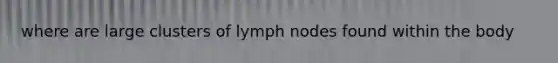 where are large clusters of lymph nodes found within the body