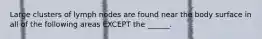 Large clusters of lymph nodes are found near the body surface in all of the following areas EXCEPT the ______.