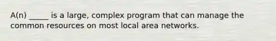 A(n) _____ is a large, complex program that can manage the common resources on most local area networks.