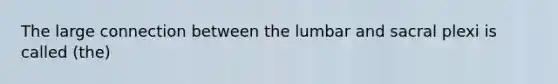 The large connection between the lumbar and sacral plexi is called (the)