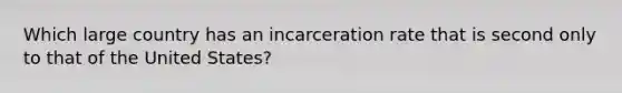 Which large country has an incarceration rate that is second only to that of the United States?