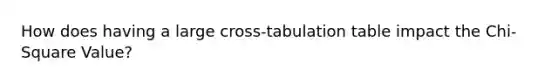 How does having a large cross-tabulation table impact the Chi-Square Value?