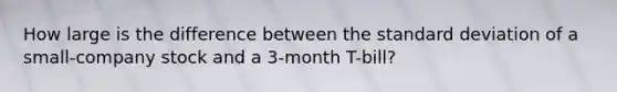 How large is the difference between the standard deviation of a small-company stock and a 3-month T-bill?