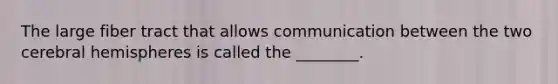 The large fiber tract that allows communication between the two cerebral hemispheres is called the ________.